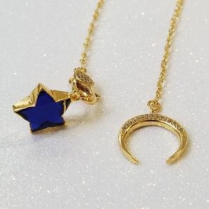 COPY - Sapphire star and crescent moon necklace